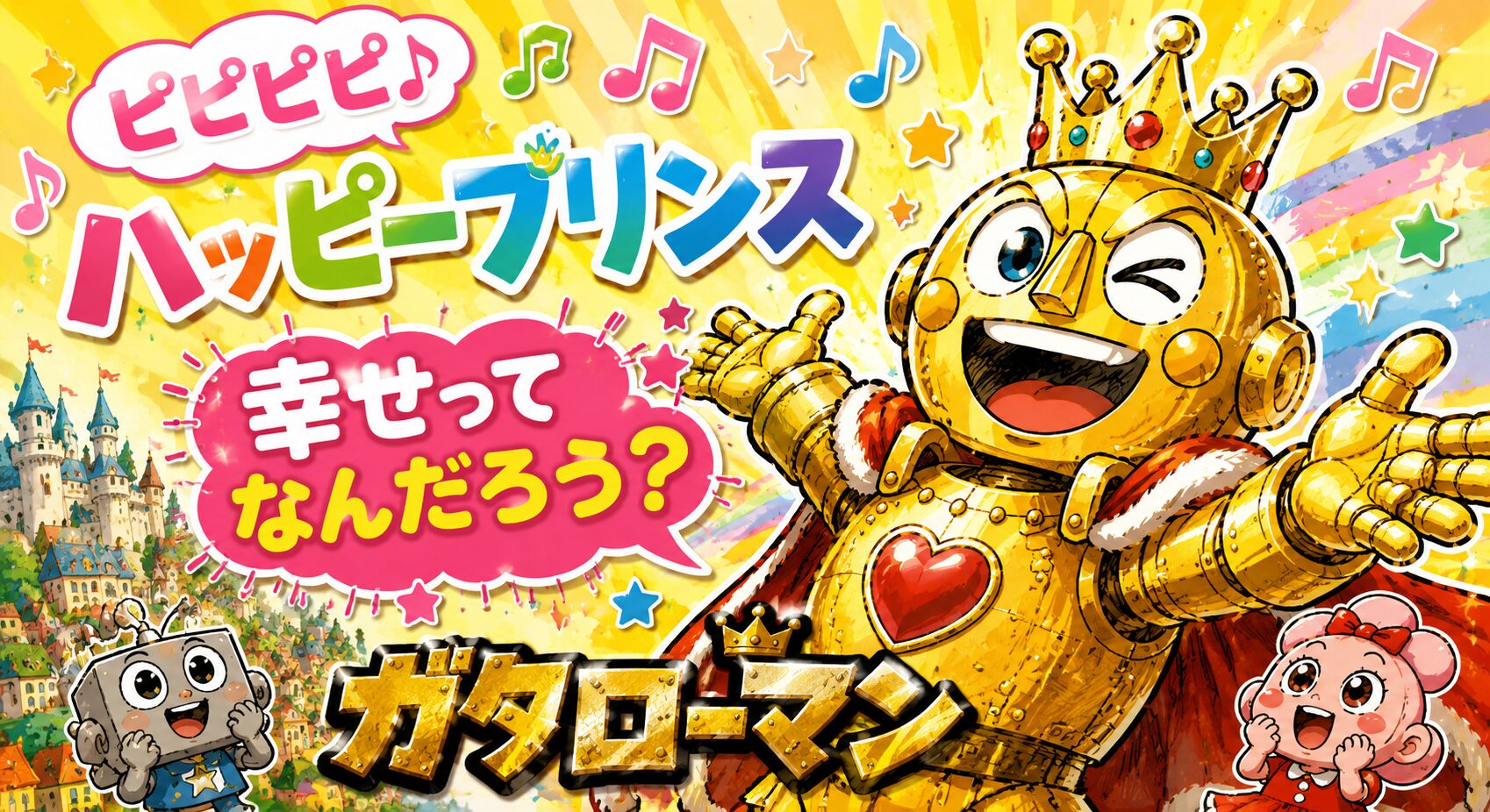 「ピピピピ♪ハッピープリンス 」ガタローマンの幸せってなんだろう？爆笑リズム絵本レビュー