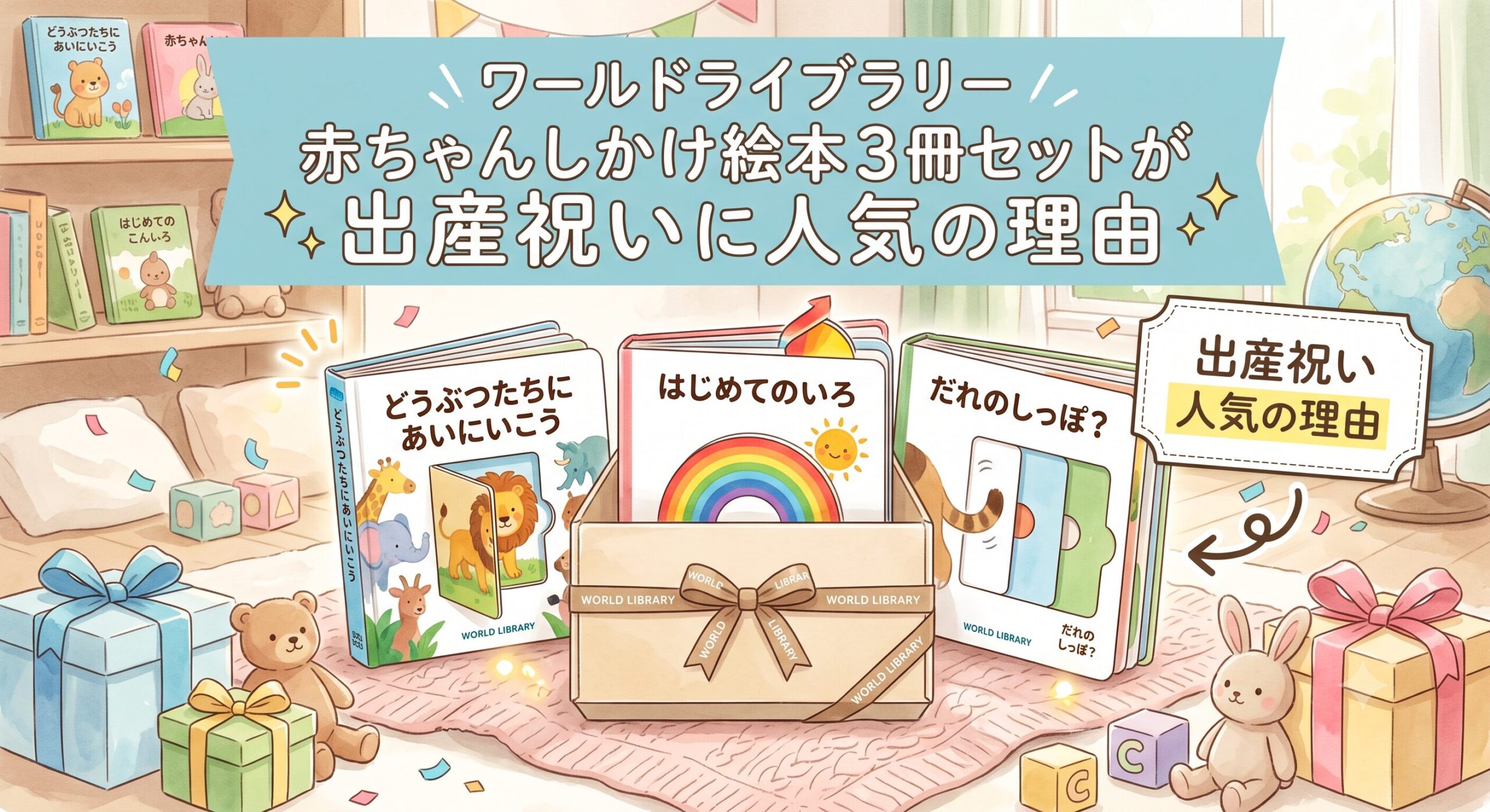 ワールドライブラリーの赤ちゃんしかけ絵本3冊セットが出産祝いに人気の理由【0〜2歳・送料込3,850円】