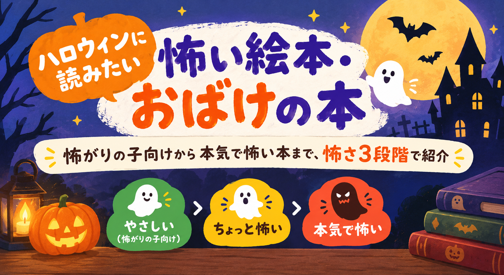 ハロウィンに読みたい怖い絵本・おばけの本　怖がりの子向けから本気で怖い本まで、怖さ3段階で紹介